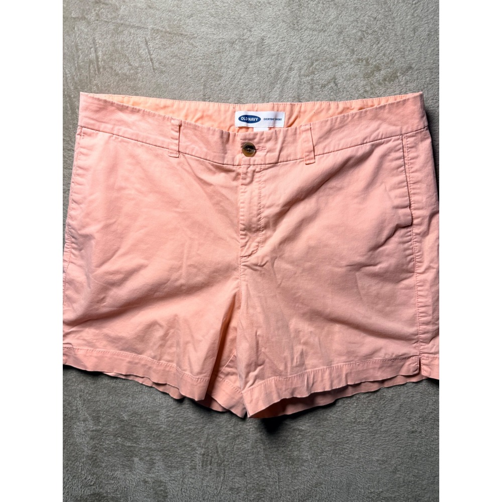 Old Navy Everyday Short Women‎ 16 Peach Coral Chino Cotton Twill Mid Rise Shorts
